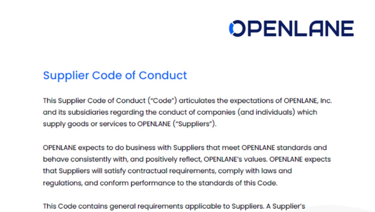 Supplier Code of Conduct